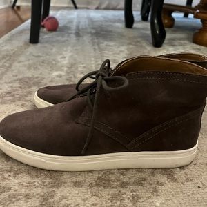 Lucky brand gray suade high top sneakers